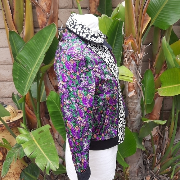 Coach reversible floral military blouson jacket xs - Picture 11 of 16